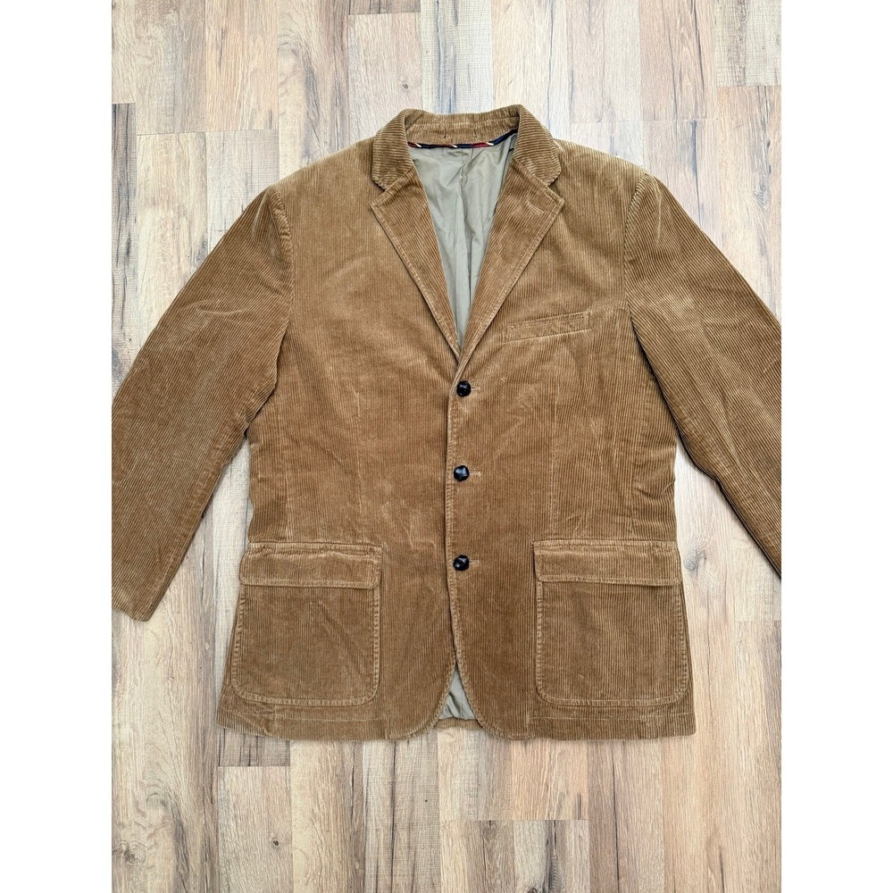 J.Crew Men's‎ Corduroy Blazer Tan Elbow Patches 100% Cotton Size L